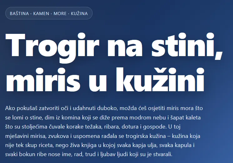 Trogir na stini,miris u kužini
